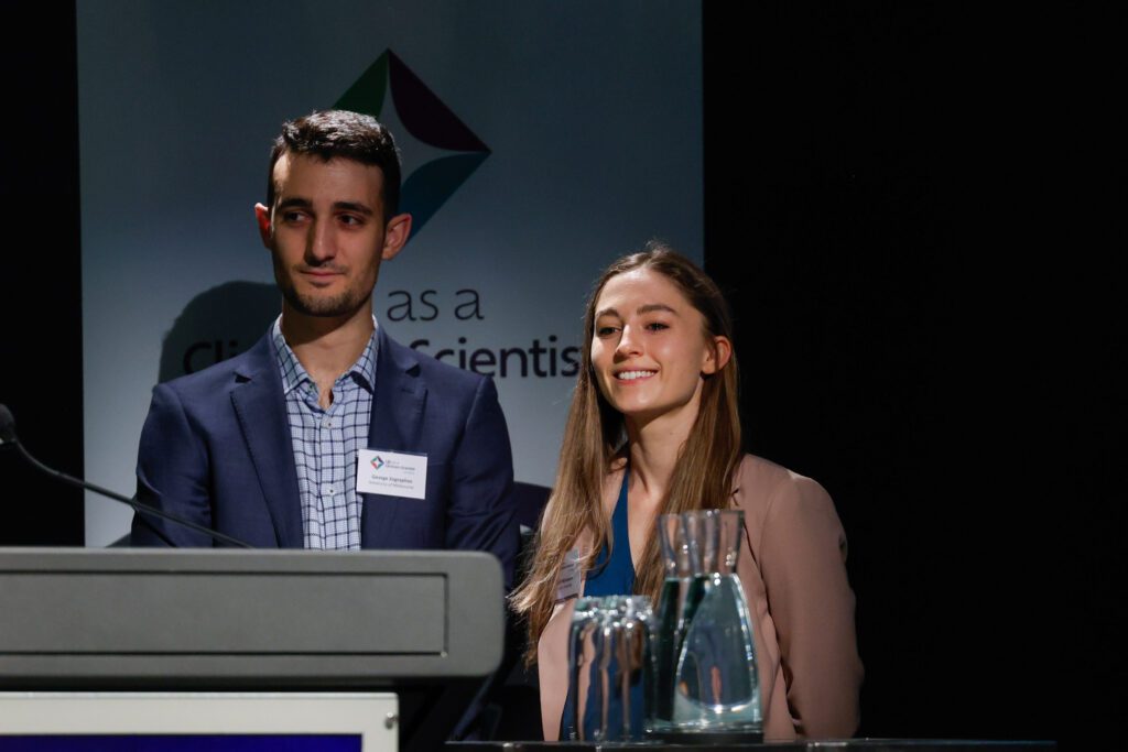 2023 Life as a Clinician-Scientist Victoria symposium co-chairs George Zographos and Abigail McGovern.