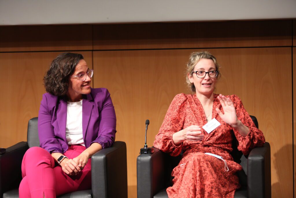 A panel at the The 2023 Life as a Clinician-Scientist New South Wales event, featuring Dr Noemi Fuentes-Bolanos and Professor Natasha Rogers.