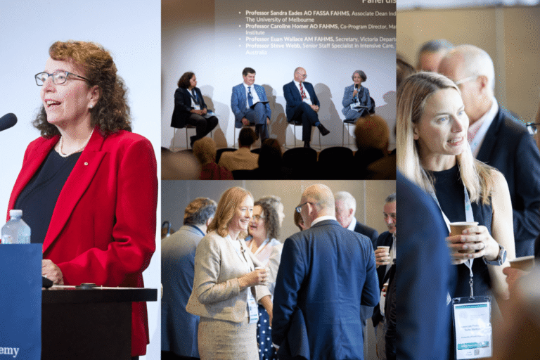 Collage of images of speakers and panels at AAHMS 2022 annual meeting.